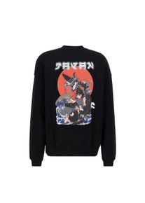 Herren Sweater "Alpha Industries Men - Sweatshirts Japan Wave Warrior Sweatshirt", schwarz, Gr. L, Alpha Industries, Obermaterial: 70% Baumwolle, 30%