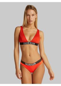 Damen Bikini-Hose "BIKINI"flaming chili, casual, Gr. M, Calvin Klein Swimwear, unifarben, Polyamid, Badehosen, mit Logoschriftzug