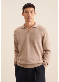 Seidensticker Herren Strickpullover "Regular", beige, Gr. L, unifarben, 70% Leinen/Flachs 30% Baumwolle, Pullover, Langarm Kragen Uni