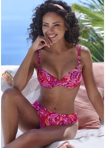Vivance Damen Bandeau-Bikini-Top "Pretty", pink, Gr. 38, bedruckt, Paisleymuster, Recycling-Polyamid, Bikini-Oberteile, mit modischem Paisleymuster
