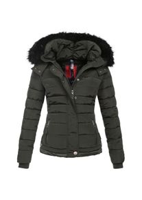 Navahoo Damen Steppjacke "Chloe", grau, Gr. XL, Obermaterial: 100% Polyester; Innenmaterial: 100% Polyester; Futter: 100% Polyester; Kunstfell: 90%