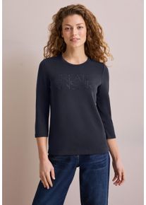 Cecil Damen Print-Shirt, blau, casual, Gr. XXL, bedruckt, Stoff, 49% Polyester, 44% Modal, 7% Elasthan, Shirts, aus softem Materialmix