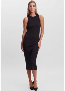 Véro Moda VERO MODA Damen Maxikleid "VMLAVENDER SL CALF DRESS NOOS", schwarz, modisch, Gr. XS, unifarben, Rippware, Jersey, Obermaterial: 95% Baumwolle, 5%