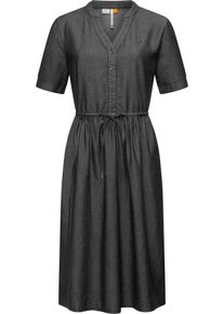 Ragwear Damen Shirtkleid "Casarea Denim", schwarz, modisch, Gr. XXL, Material: 60% Baumwolle, 40% Viskose, Kleider, stylisches Damen Sommerkleid mit
