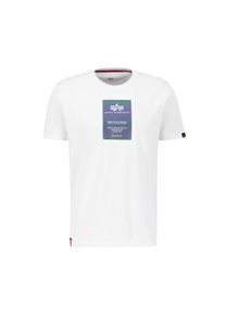 Herren T-Shirt "Alpha Industries Men - T-Shirts Rainbow Reflective Label T-Shirt", weiß, Gr. XXL, Alpha Industries, Obermaterial: 100% Baumwolle,