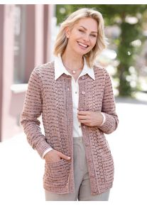 Classic Basics Damen Strickjacke, lila, Gr. 44, meliert, 100% Polyacryl, Strickjacken