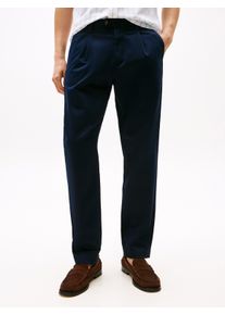 Tommy Hilfiger Herren Chinohose "HARLEM 1PLT CHINO SATIN", blau, casual, Gr. 32, Web, Obermaterial: 98% Baumwolle, 2% Elasthan, Hosen, relaxed fit,