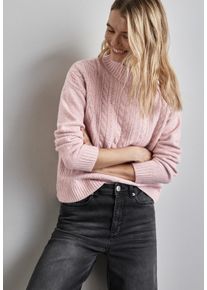 Street One Damen Strickpullover, rosa, casual, Gr. 40, unifarben, Strick, Obermaterial: 35% Baumwolle, 32% Polyacryl, 28% Polyester, 5% Elasthan,