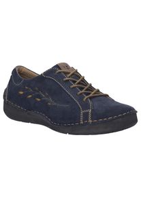 Josef Seibel Damen Schnürschuh "Fergey 40", Gr. 41, blau, Leder, casual, Schuhe, Freizeitschuh, Komfortschuh mit Wechselfußbett