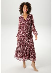 Aniston CASUAL Damen Wickelkleid, bunt, feminin, Gr. 40, geblümt, bedruckt, Georgette, Web, Obermaterial: 100% Polyester. Futter: 100% Polyester,