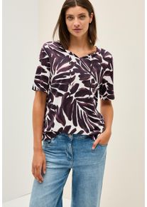 Cecil Damen Print-Shirt, rot, casual, Gr. M, bedruckt, Jersey, Obermaterial: 50% Baumwolle, 50% Modal, Shirts, im Tunika-Look