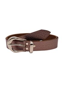 AnnaMatoni Damen Ledergürtel, grau, modisch, Gr. 85, unifarben, Rindsleder, Gürtel