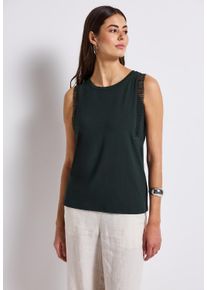 Street One Damen Tanktoppine grove grün, casual, Gr. 46, unifarben, Stoff, 95% Viskose, 5% Elasthan, Tops, aus stretchigem Viskosematerial