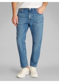Herren Tapered-fit-Jeans "Dad Jeans", blau, casual, Gr. 31, Calvin Klein Jeans, unifarben, Denim/Jeans, Obermaterial: 99% Baumwolle, 1% Elasthan,