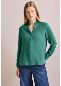 Cecil Damen Langarmbluse, grün, casual, Gr. XL, unifarben, Stoff, 100% Viskose, Blusen, aus softer Viskose