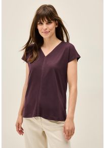 Cecil Damen T-Shirt, rot, casual, Gr. XS, unifarben, Web, 50% Baumwolle, 50% Modal, Shirts, in Unifarbe