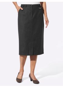 CLASSIC Damen Webrock, grau, Gr. 19, unifarben, 96% Schurwolle, 4% Elasthan, Röcke