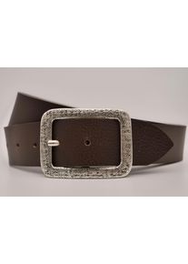 AnnaMatoni Damen Ledergürtel, braun, casual, Gr. 95, unifarben, Rindsleder, Gürtel, mit silberner Schließe