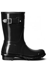 Hunter Boots Original Short Gloss Gummistiefel Damen (Gr 37 |schwarz |wasserdicht)