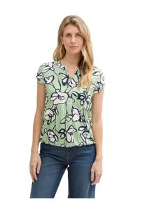 Tom Tailor Damen Kurzarmblusefresh spring, casual, Gr. 40, geblümt, bedruckt, Web, Obermaterial: 100% Viskose, Blusen, mit grafischem Muster