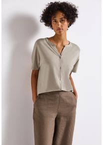 Street One Damen T-Shirtmorning beige, casual, Gr. 44, unifarben, Jersey, Obermaterial: 95% Viskose, 5% Elasthan, Shirts, im Tunika-Look