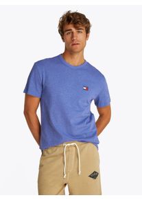 Tommy Jeans Herren T-Shirt "TJM REG BADGE TEE EXT"tempo blau htr melange, Basic, Gr. S, meliert, Single Jersey, Obermaterial: 100% Baumwolle, Shirts,
