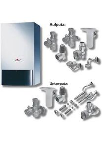 Wolf Garten Wolf Heizwerttherme Paket CGU-2K-24 Erdgas E, mit Bedienmodul BM, Anschluss-Set Aufputz 8616107W04