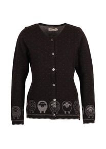 Albmerino Strickjacke Schäfle Wolljacke Damen Freizeit (Gr XS |schwarz)