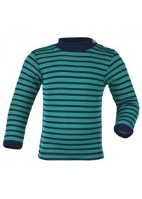 Engel Baby-Shirt L/S geringelt Merinounterw&auml;sche Kinder (Gr 62/68 |t&uuml;rkis/blau)