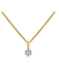 OROLINO Halskette Gold 585 zweifarbig 42/45cm lang mit Brillant 0,006ct.