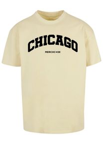 Merchcode Herren T-Shirt "Merchcode Herren Chicago Wording - Heavy Oversize Tee", gelb, casual, Gr. L, bedruckt, 100% Baumwolle, Shirts