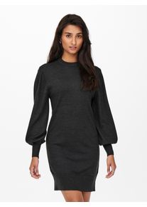 Only Damen Strickkleid "ONLLABELLE LIFE L/S DRESS KNT NOOS", grau, casual, Gr. XS, unifarben, Feinstrick, Obermaterial: 50% Viskose, 30% Polyester,