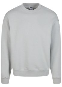 Urban Classics Herren Rundhalspullover "Urban Classics Fluffy Crewneck", grau, casual, Gr. S, unifarben, 70% Baumwolle, 30% Polyester, Pullover