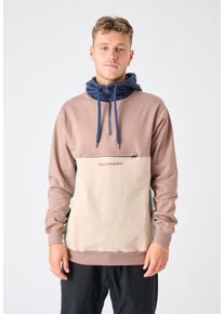 Cleptomanicx Herren Kapuzensweatshirt "Hooded Block", braun, casual, Gr. L, mehrfarbig, 100% Baumwolle, Sweatshirts, im lässigen Color-Blocking-Stil