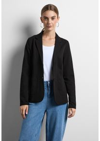 Street One Damen Sweatblazer, schwarz, casual, Gr. 34, unifarben, Jersey, 93% Baumwolle, 7% Elasthan, Blazer, aus Baumwolle mit Stretchanteil