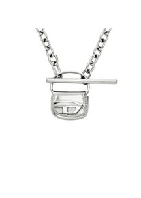 Diesel Damen Kette mit Anhänger "Schmuck Geschenk Edelstahl, DX1593040", Edelstahl, L: 45cm B: 4mm, silber, Edelstahl, B:4mm, Halsketten