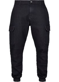 Urban Classics Herren Stoffhose "Urban Classics Herren Cargo Jogging Jeans", blau, Gr. L, unifarben, 98% Baumwolle, 2% Elasthan, Hosen