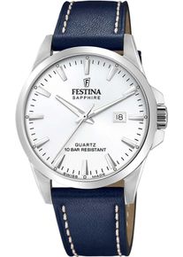 Festina Damen Quarzuhr "Swiss Made Collection", blau, Armbanduhren, Armbanduhr, Herrenuhr, Damenuhr, Swiss Made, Lederarmband, Datum