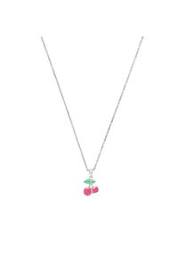 Mädchen Kette mit Anhänger "Kirschen-Design, 2039767", Silber 925 (Sterlingsilber), L: 38cm B: 1,1mmsilberfarben, pink, grün, Prinzessin Lillifee,