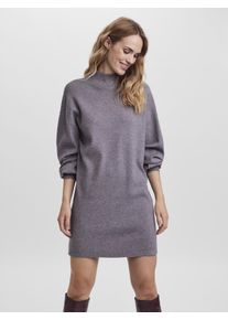 Véro Moda VERO MODA Damen Strickkleid "VMNANCY LS FUNNELNECK DRESS GA NOOS", grau, modisch, Gr. M, unifarben, Feinstrick, Obermaterial: 52% Viskose, 28%