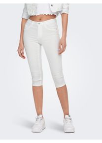 Only Damen Caprijeans "ONLRAIN LIFE REG SK KNICKERS DNM NOOS", weiß, casual, Gr. S, unifarben, Denim/Jeans, Obermaterial: 53% Viskose, 29% Baumwolle,