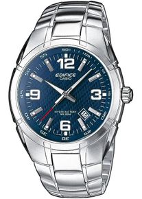CASIO EDIFICE Herren Quarzuhr, silber, Armbanduhren, Armbanduhr, Herrenuhr, bis 10 bar wasserdicht, Datum, Edelstahlarmband