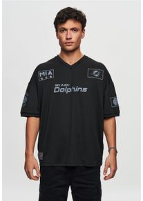 Recovered Herren T-Shirt "NFL Dolphins MIA 66 Oversized", schwarz, casual, Gr. XXL, bedruckt, 100% Polyester, Shirts, für alle Miami Dolphins-Fans