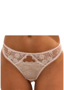 Vivance Damen String, Gr. 36, beige, Spitze, Obermaterial: 88% Polyamid, 12% Elasthan, Unterhosen, mit verführerischem Cut-Out und feiner