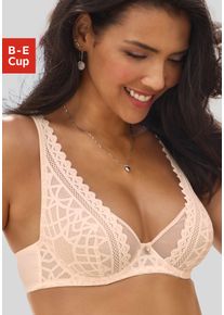 s.Oliver Damen Bügel-BH "Milene", Gr. 70, beige, Spitze, Microtouch, Obermaterial: 88% Polyamid, 12% Elasthan, feminin, BHs, im edlen High-Apex Look