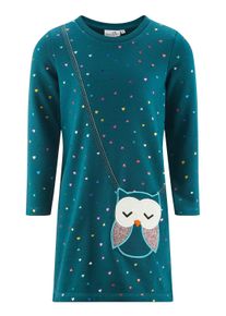 happy girls Mädchen Jerseykleid, blau, casual, Gr. 92, bedruckt, Jersey, Obermaterial: 70% Baumwolle, 30% Polyester, Kleider