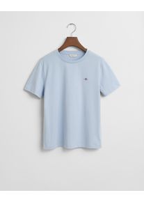 Gant Damen T-Shirt "REG SHIELD KA T-SHIRT", blau, casual, Gr. XS, Jersey, Obermaterial: 100% Baumwolle, Shirts, mit einer kleinen aufgestickten
