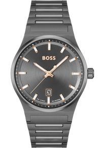 BOSS Damen Quarzuhr "CANDOR", grau, Armbanduhren, Herrenuhr, Damenuhr, Armbanduhr, Datum, Edelstahlarmband