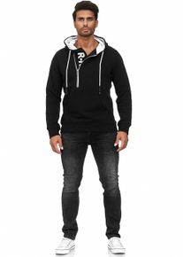 Rusty Neal Herren Kapuzensweatshirt, schwarz, casual, Gr. S, mehrfarbig, 70% Baumwolle, 30% Polyester, Sweatshirts, mit seitlichem Reißverschluss