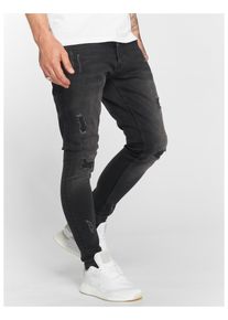 DEF Herren Bequeme Jeans "DEF Herren Mingo Slim Fit Jeans", schwarz, casual, Gr. 36, unifarben, 97% Baumwolle, 3% Elasthan, Jeans